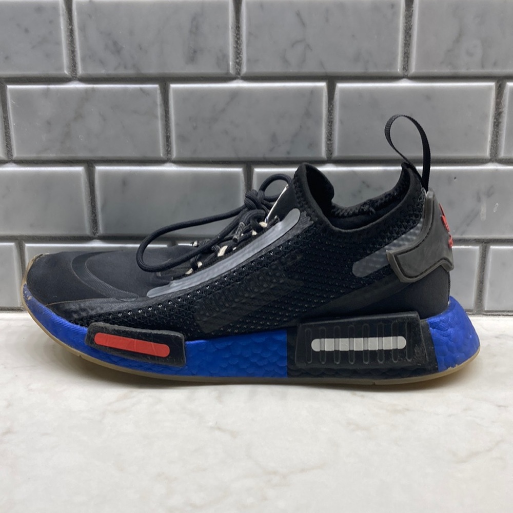 Adidas NMD/1.0 Artemis NASA blue, black, and orange. US size 6